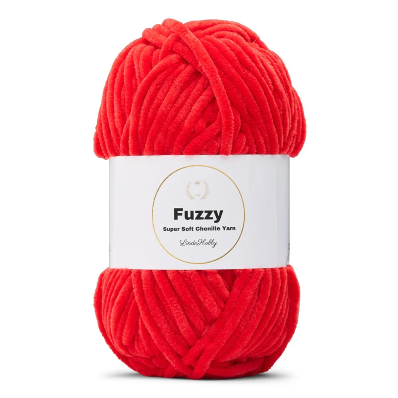 LindeHobby Fuzzy Chenille 11 Blodrød