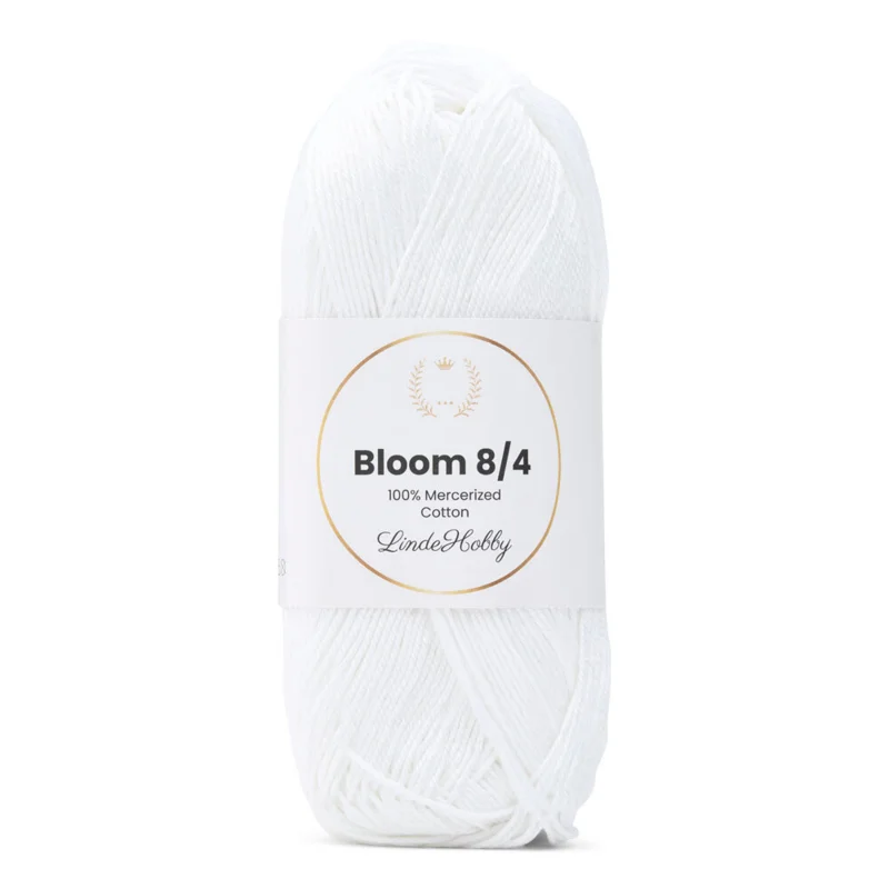 LindeHobby Bloom 8/4 Mercerized Cotton 02 Hvid