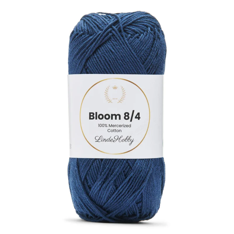 LindeHobby Bloom 8/4 Mercerized Cotton 17 Marineblå