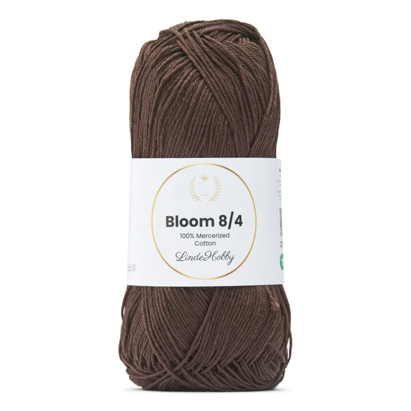 LindeHobby Bloom 8/4 Mercerized Cotton 08 Mørkebrun