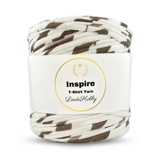 LindeHobby Inspire Print 25 Hvid med brune striber