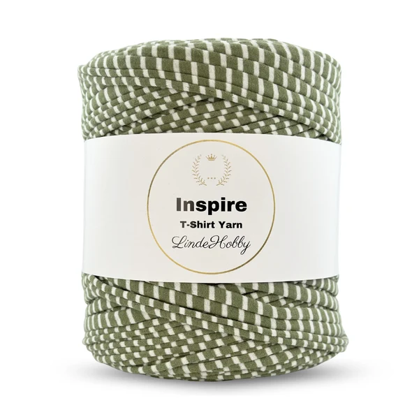 LindeHobby Inspire Print 13 Grøn med tynde hvide striber