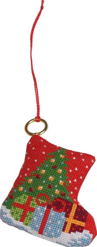 Broderikit Gran og gaver 7 x 8 cm