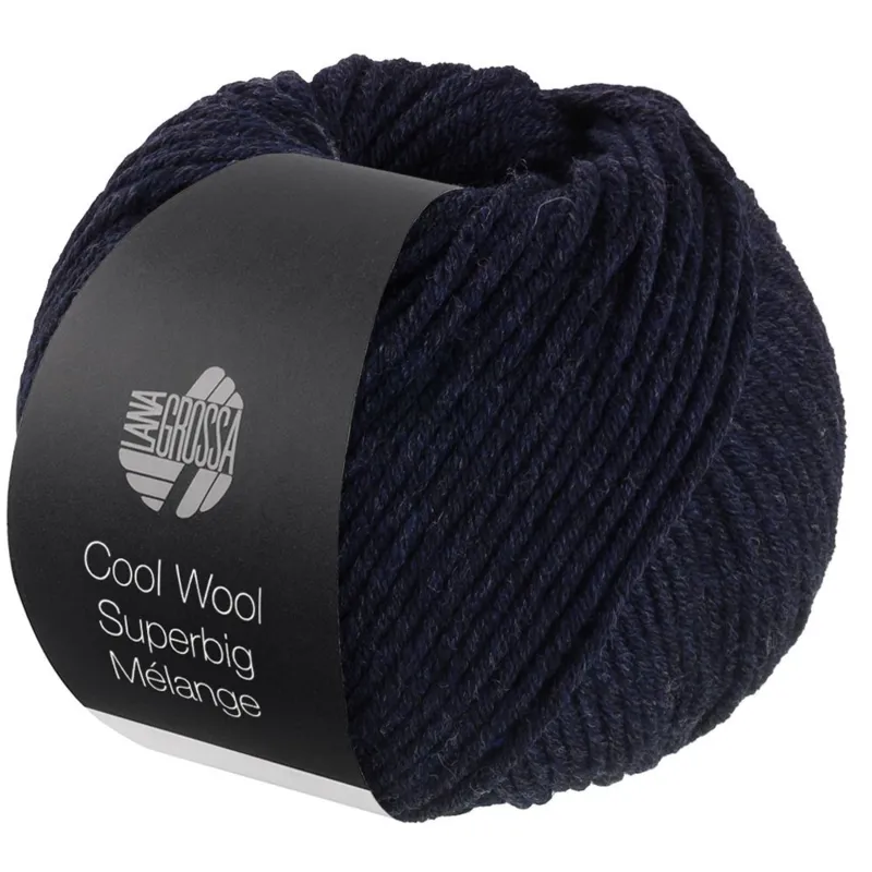 Lana Grossa Cool Wool Superbig 209 Natblå meleret