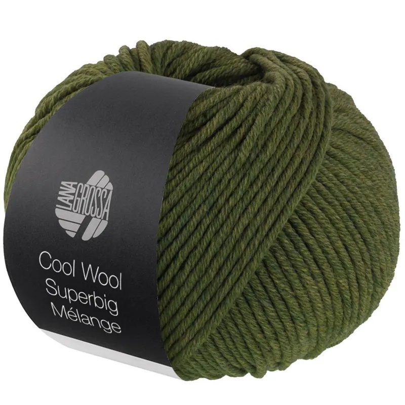 Lana Grossa Cool Wool Superbig 212 Oliven meleret