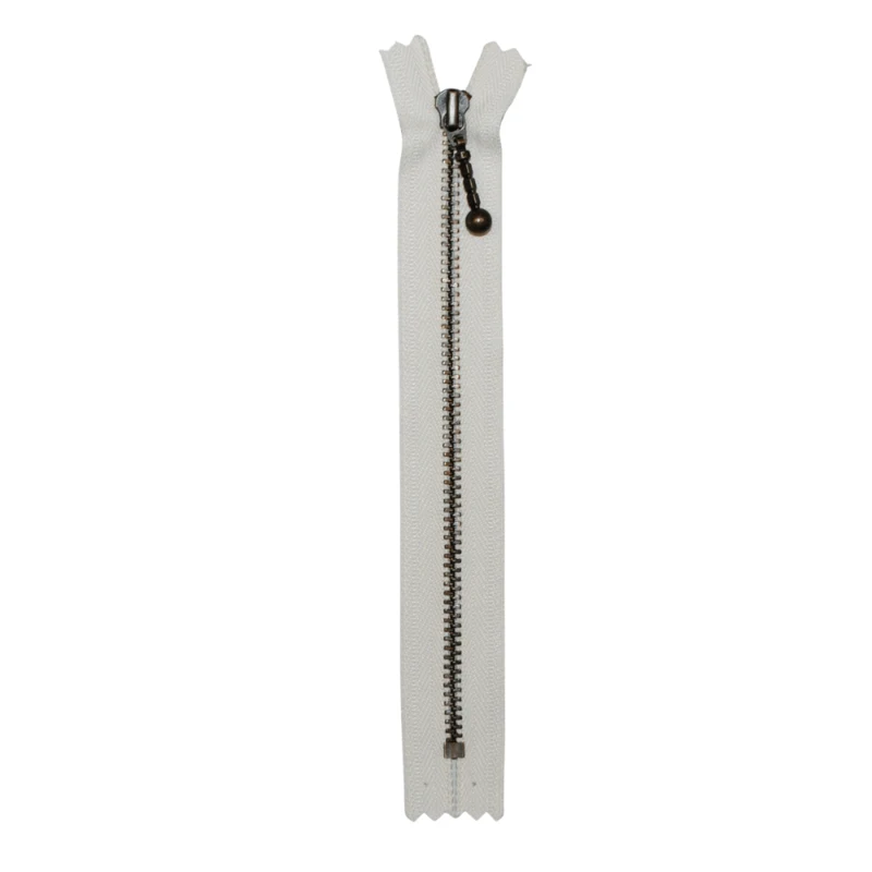 KK Fast Lynlås Antik Messing 4 mm 17 cm 841 Ecru