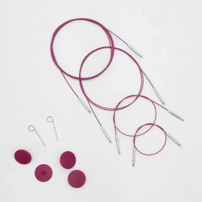KnitPro Thin & Flex Kabel, Lilla Swivel, 40-150 cm
