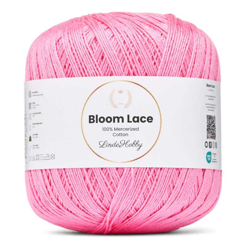 LindeHobby Bloom Lace Mercerized Cotton 10 Rosa