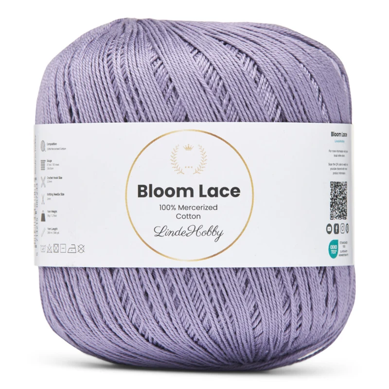 LindeHobby Bloom Lace Mercerized Cotton 12 Lys lilla