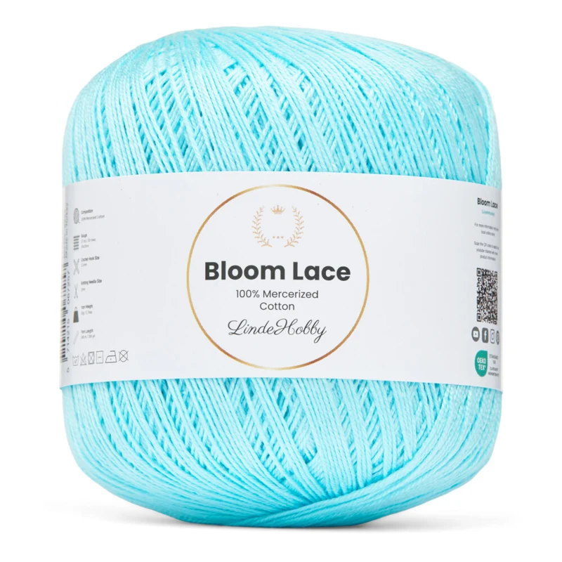 LindeHobby Bloom Lace Mercerized Cotton 14 Himmelblå