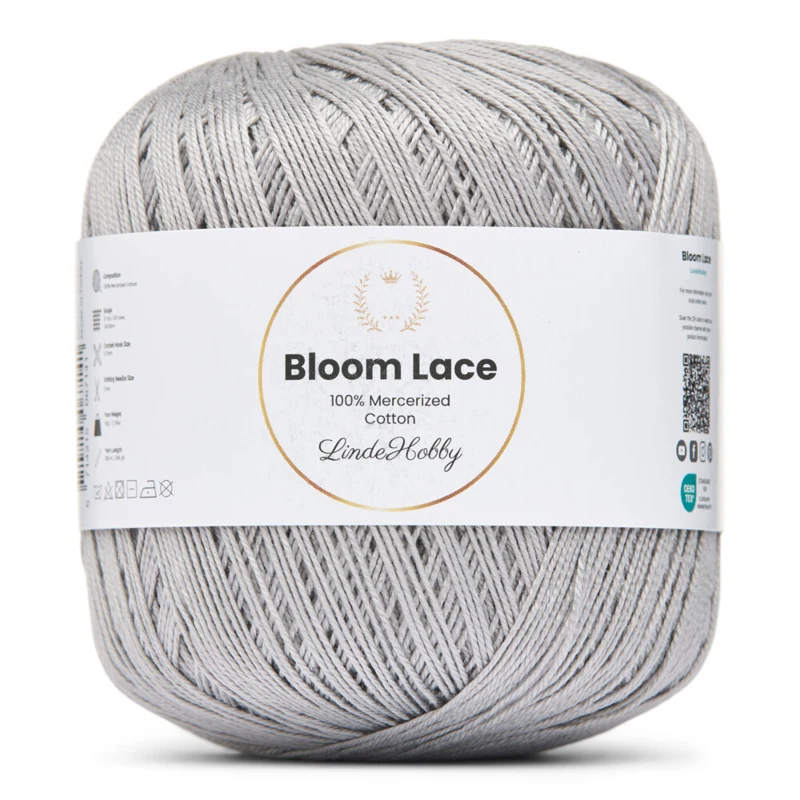 LindeHobby Bloom Lace Mercerized Cotton 03 Grå