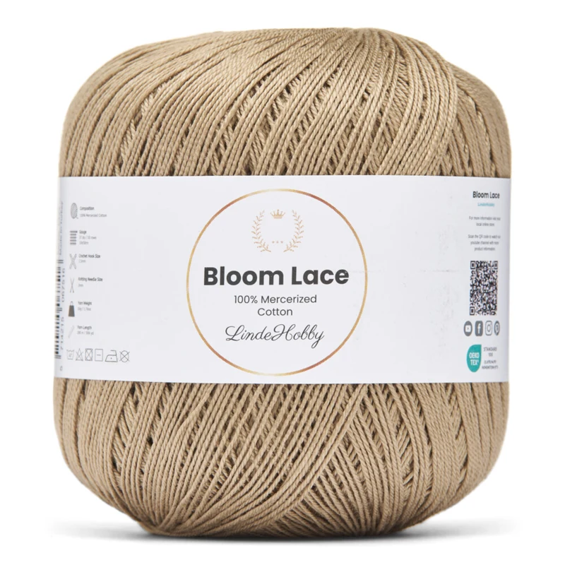 LindeHobby Bloom Lace Mercerized Cotton 40 Latte