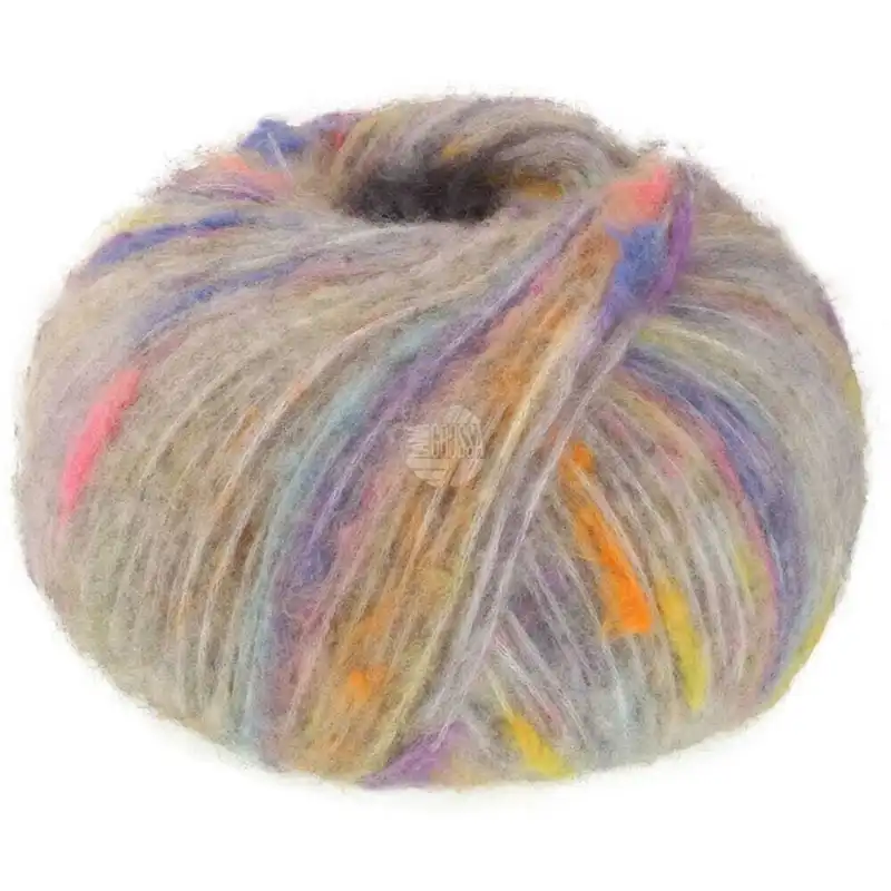 Lana Grossa Cassata 12 Lysegrå/violet/safirblå/sart gul/grårosa/fersken