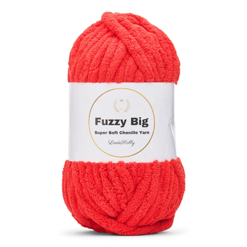 LindeHobby Fuzzy Chenille BIG 11 Blodrød
