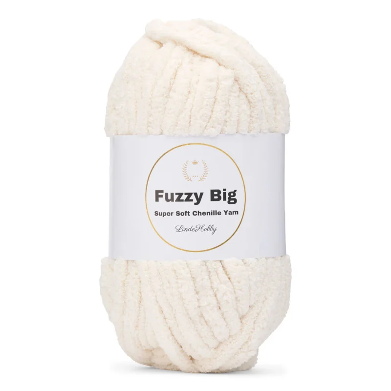 LindeHobby Fuzzy Chenille BIG 10 Creme (lys beige)