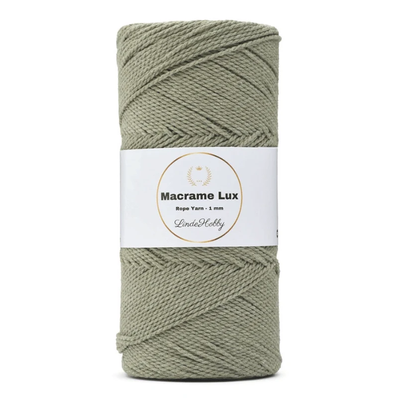 LindeHobby Macrame Lux, Knyttegarn, 1 mm 06 Khaki