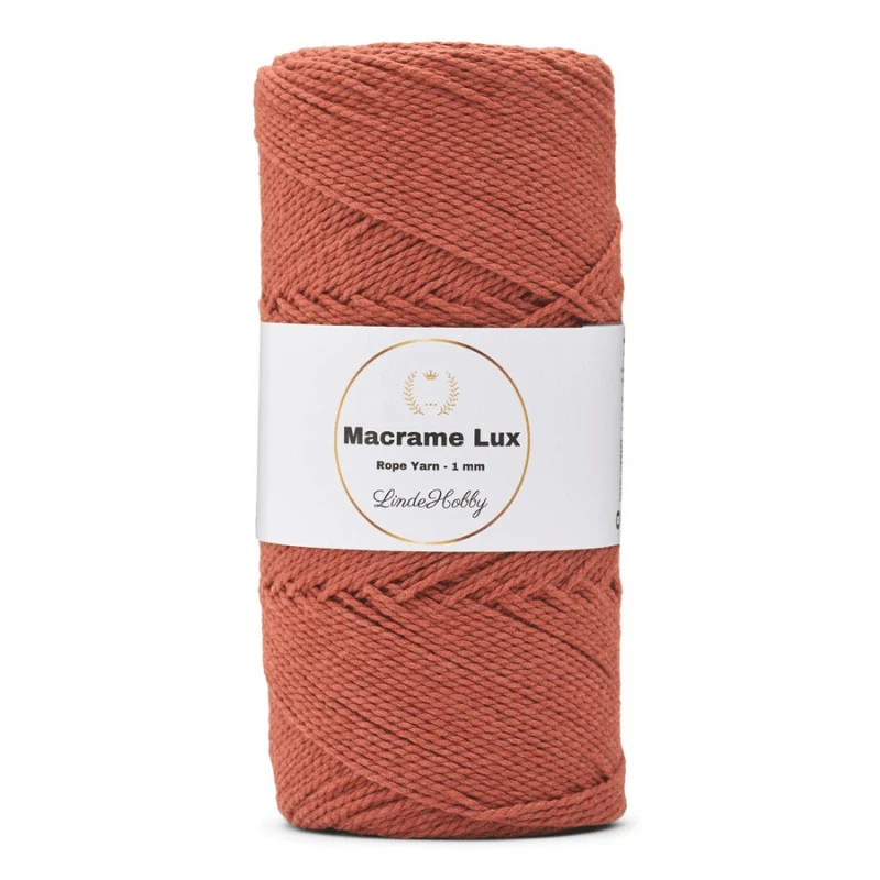 LindeHobby Macrame Lux, Knyttegarn, 1 mm 09 Brændt orange