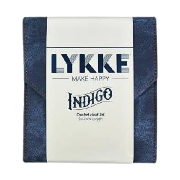 LYKKE Hæklenålesæt Indigo, Blå, 15 cm
