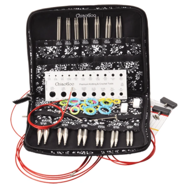 ChiaoGoo Udskiftelige Rundpindesæt Twist Red Lace, Complete, 10 cm