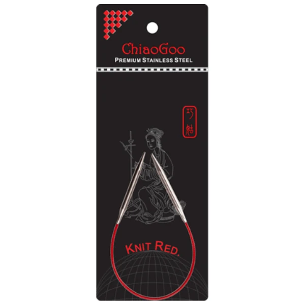ChiaoGoo Rundpinde Knit Red Rustfrit Stål (23-100 cm) 23 cm