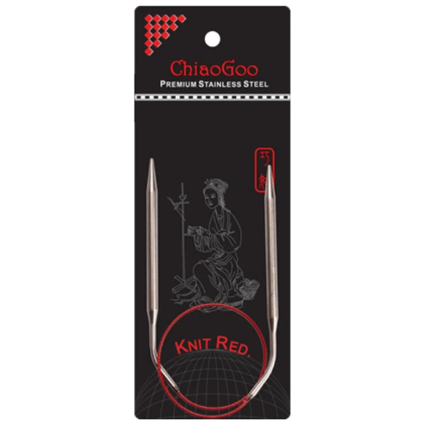 ChiaoGoo Rundpinde Knit Red Rustfrit Stål (23-100 cm) 40 cm