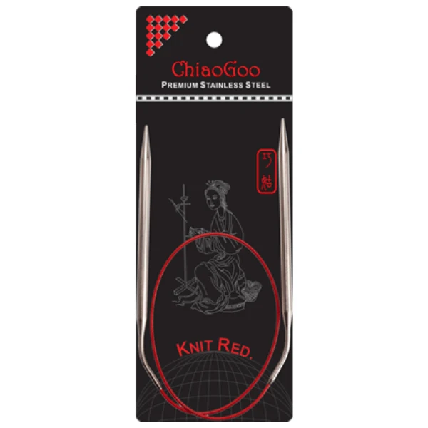 ChiaoGoo Rundpinde Knit Red Rustfrit Stål (23-100 cm) 60 cm