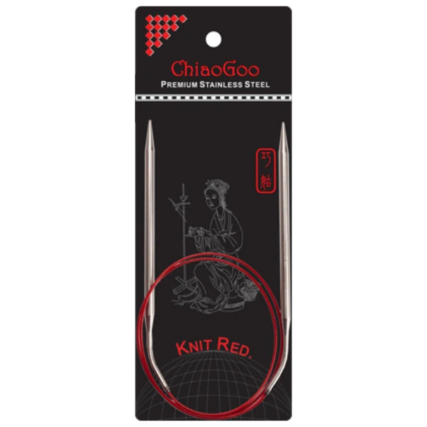 ChiaoGoo Rundpinde Knit Red Rustfrit Stål (23-100 cm) 80 cm