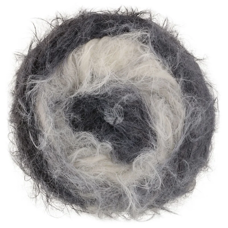 Lana Grossa Basta Mista 109 Hvid/Lysgrå/Mellemgrå/Mørkegrå/Antracit