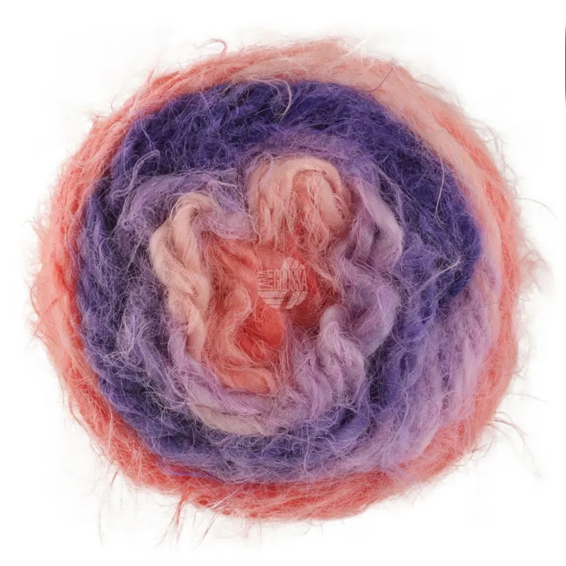 Lana Grossa Basta Mista 105 Laksefarvet/Pudderrosa/Syren/Blålilla/Violet