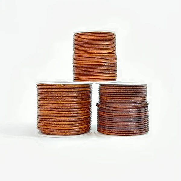 HobbyArts Lædersnor, 10 m, Mørk Natur