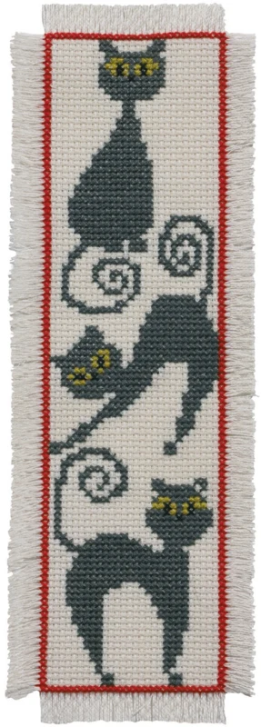 Broderikit Bogmærke Kat 7 x 22 cm