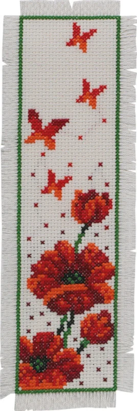 Broderikit Valmuer 7 x 22 cm