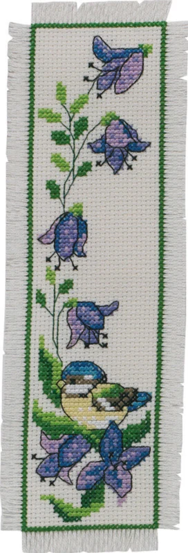 Broderikit Mejse i klokkeblomst 7 x 22 cm