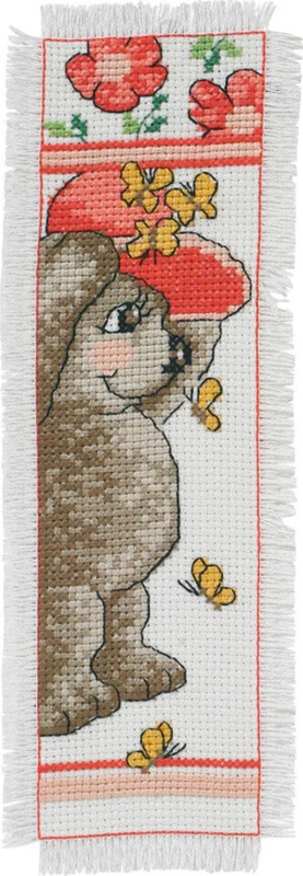 Broderikit Bamse med hat 7 x 21 cm