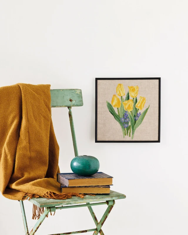 Broderikit Gule tulipaner R5796 30 x 30 cm