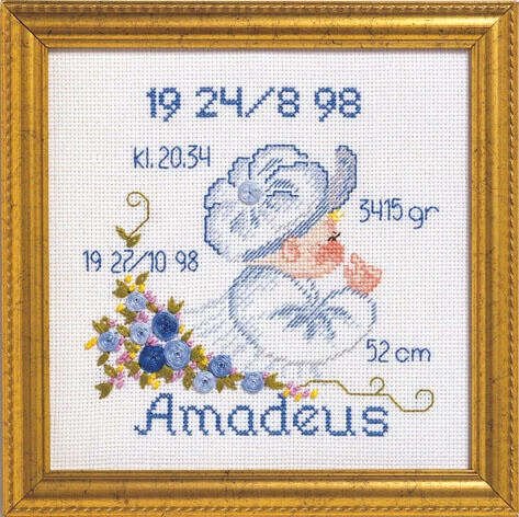 Broderikit Dåb Amadeus R 5420/82 19 x 19 cm