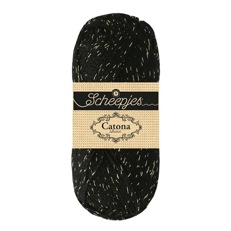 Scheepjes Catona Shine 110-G Jet Black - Gold