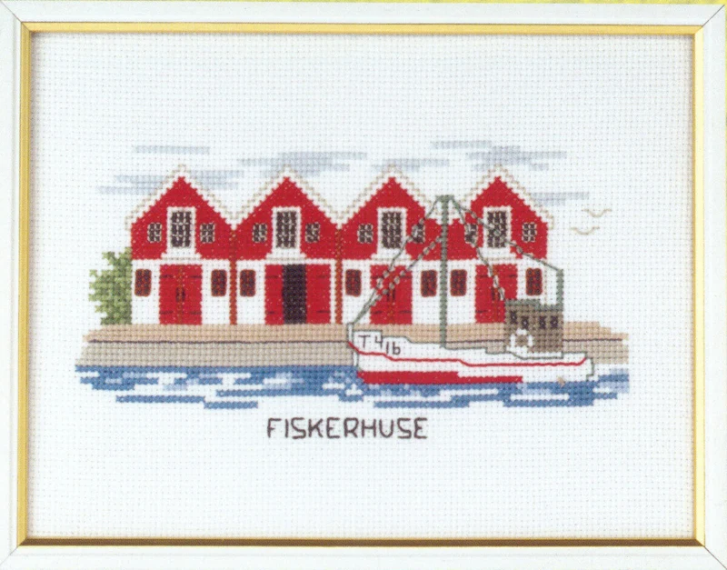 Broderikit Fiskerhuse 20 x 15 cm 5611