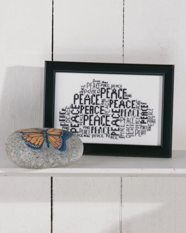 Broderikit Peace i en sky 9 x 14 cm