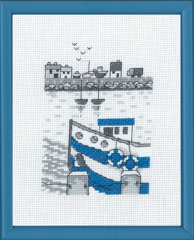 Broderikit Fiskekutter R5741 14 x 18 cm