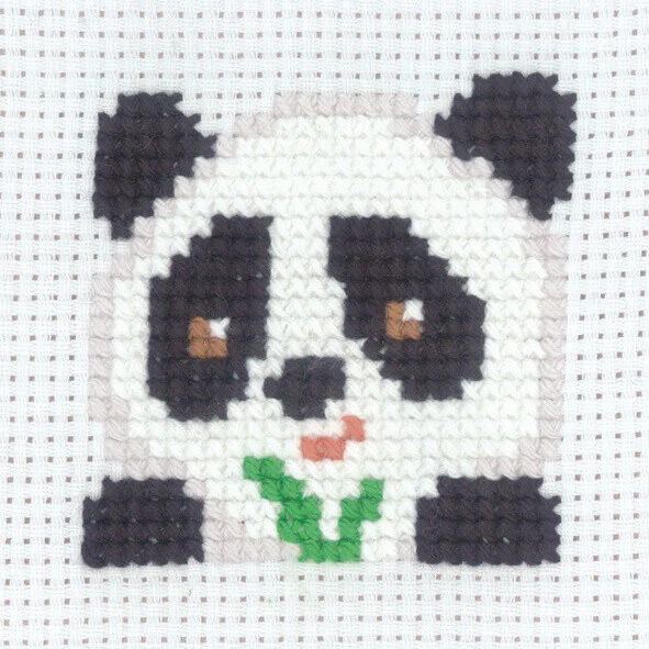 Broderikit Panda 8 x 8 cm