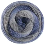 Lana Grossa Gomitolo Gala 4030 Musegrå/grå/stålblå/marineblå/safirblå/lysegrå