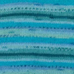 DROPS Fabel Print 340 Blå lagune