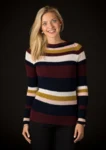 Ribstrikket stribet sweater i Mayflower 1 Class