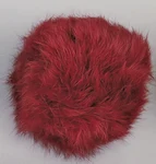 Pompon Kaninhår 10 cm 03 Vinrød