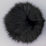 Pompon Kaninhår 10 cm 01 Sort