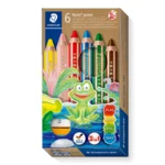 STAEDTLER Buddy 3-i-1 farveblyanter, 6 stk