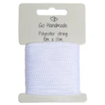 Go Handmade polyester snøre 10mx15mm hvid