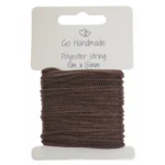 Go Handmade polyester snøre 10mx15mm brun