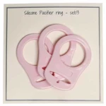 Go Handmade Silikone Suttekæde Adapter 3 stk Ensfarvet baby pink